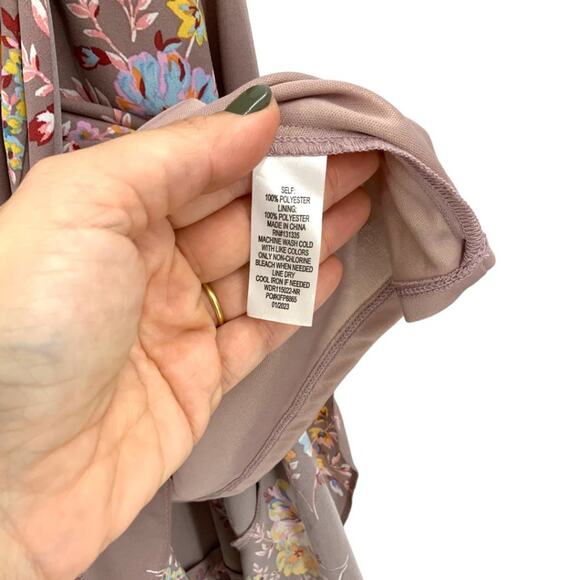 Socialite Ruffle Print Wrap Midi Dress Size Small NWT $40 MSRP - Picture 5 of 6